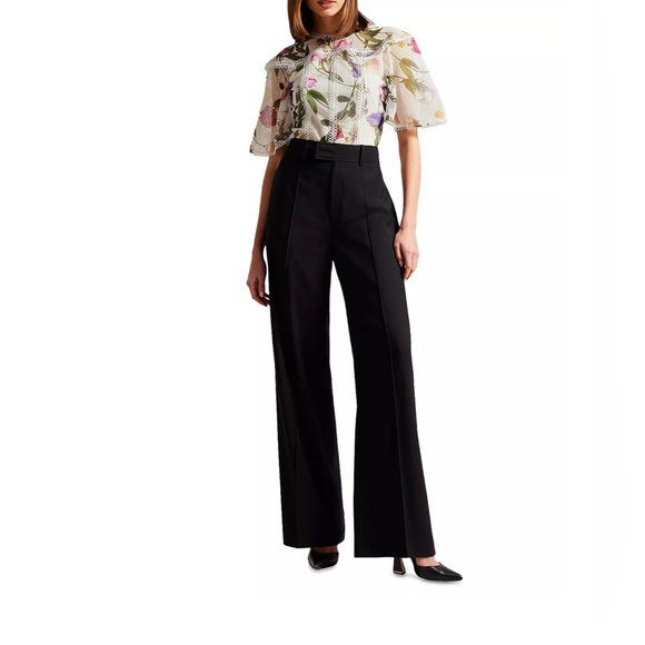 NWT💕TED BAKER Arelln Floral High Neck Top With Lace Details Size 0 - Picture 16 of 16